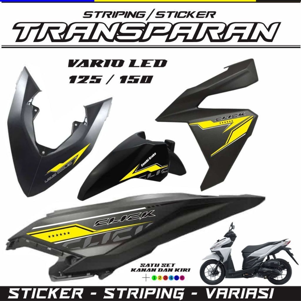 STIKER VARIASI MOTOR STRIPING VARIO 125 LED TRANASPARAN /STIKER VARIO LED 125 /STRIPING VARIO STRIPI