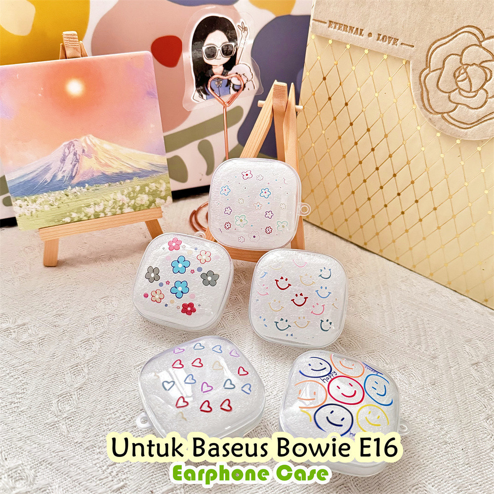 Coco Case Untuk Baseus Bowie E16 Case Kreatif transparan Pola Soft Silikon Earphone Case NO.2 New