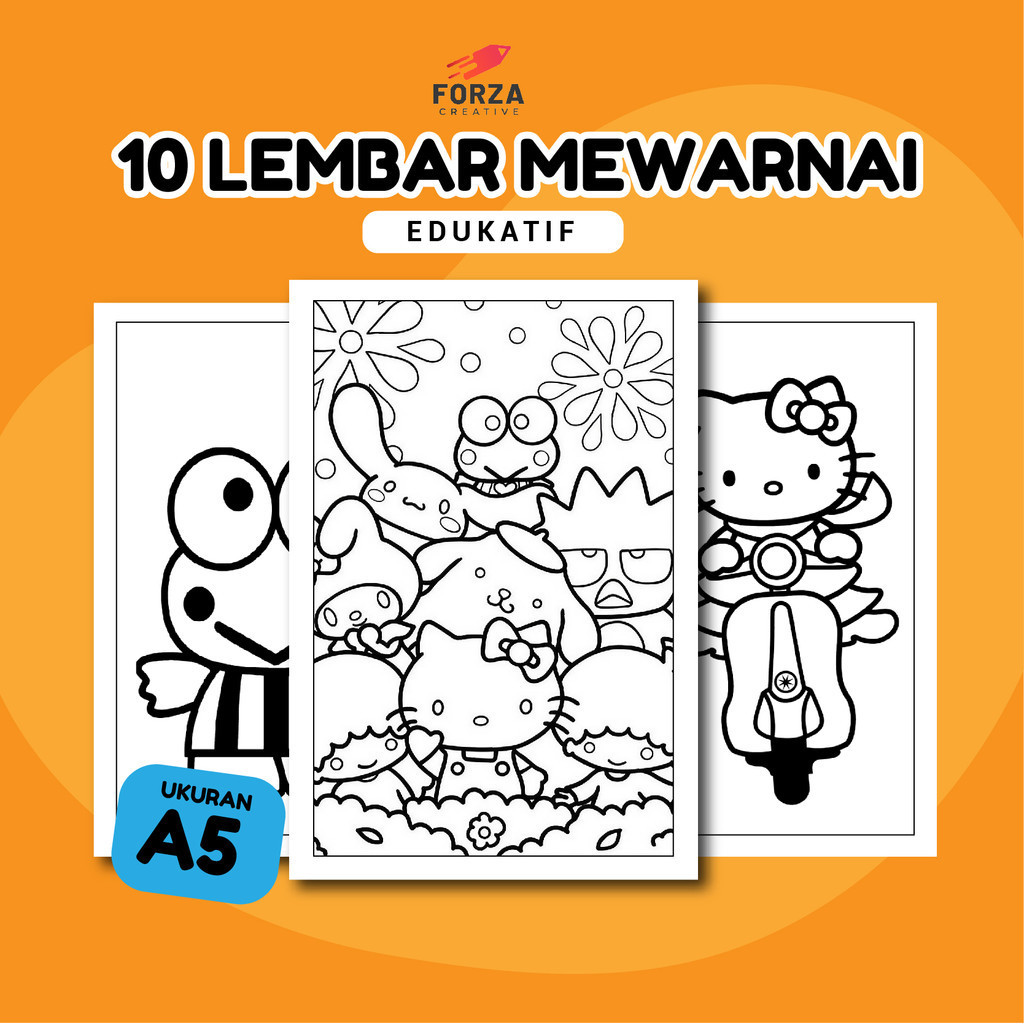 

Kertas10pcs lembar A5 mewarnai coloring whorkseet