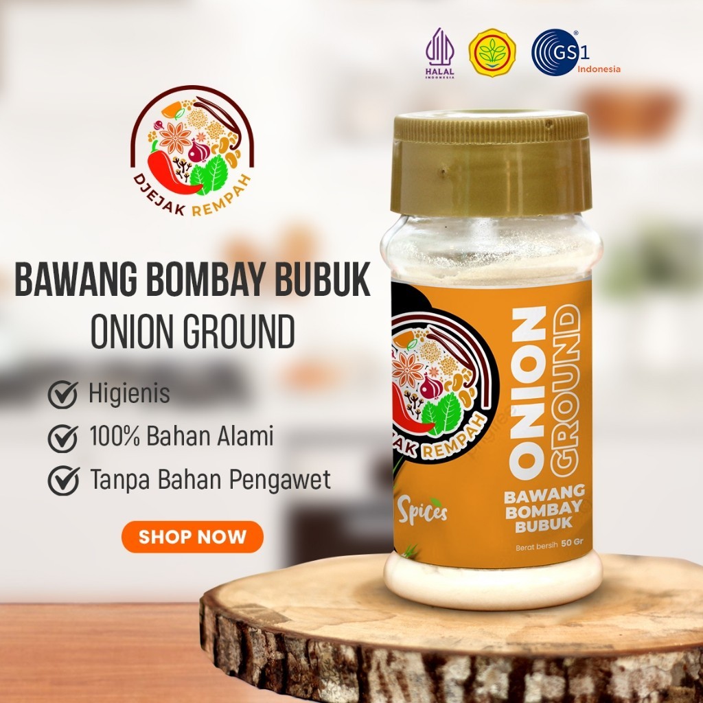 

Bawang Bombay Bubuk Onion Ground(Rempah Bubuk Bumbu Dapur Masak Asli Berkualitas) - 100% Rempah Murni
