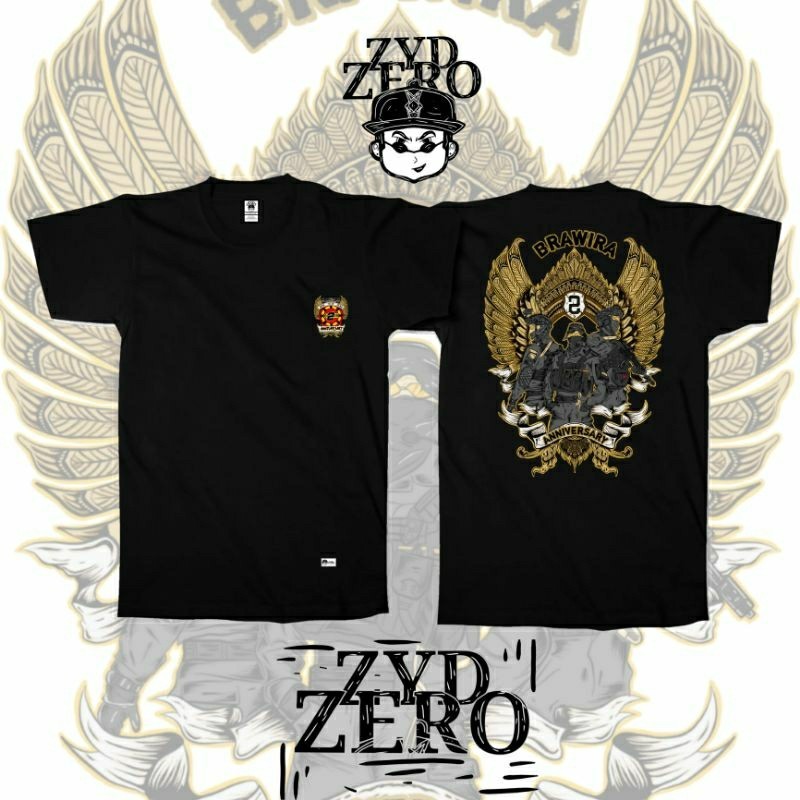 【COD】 zyd zero kaos tactical Brawira 2 tahun anniversary/ Brawira nusantara/kaos Brimob nusantara T-
