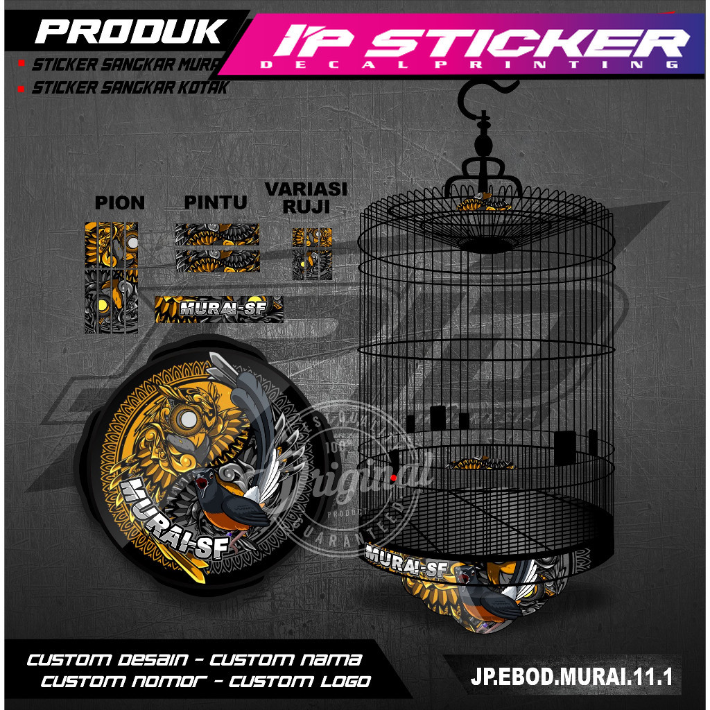 Stiker Dekal Sangkar Murai Batu - Decal Sangkar Murai Batu JP 011