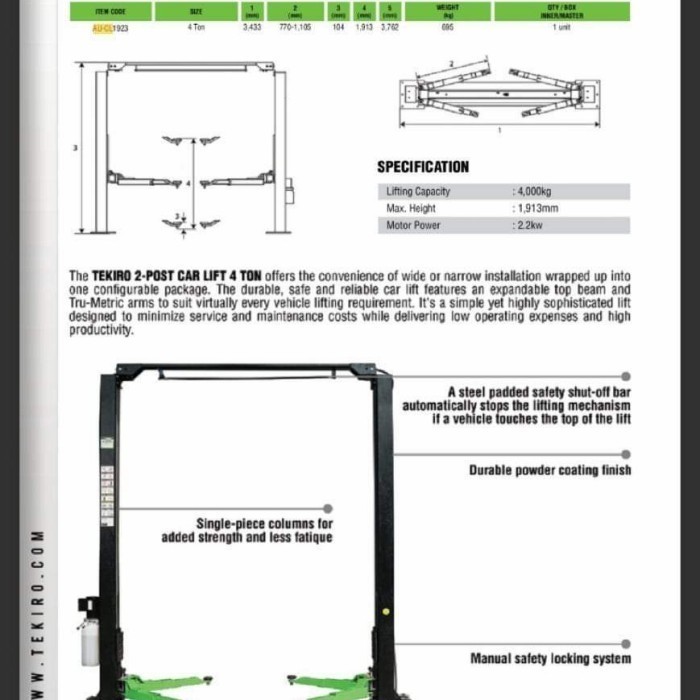 two postlift tekiro part 2 mesin two post lift