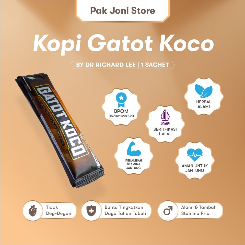 

Kopi Gatot Koco By Dr. Richard Lee/Dr. Hen Original Per Sachet BPOM Minuman Kesehatan Pria Pak Joni