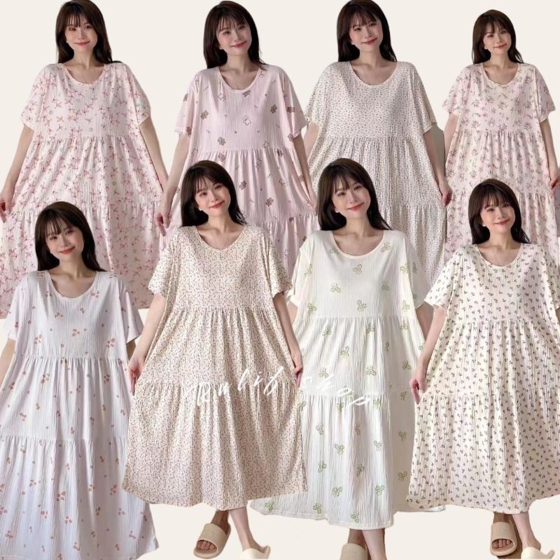 LD 130 BAJU DASTER KOREA KATUN RAYON PREMIUM JUMBO BIGSIZE OVERSIZE IMPORT BAJU TIDUR WANITA DEWASA 