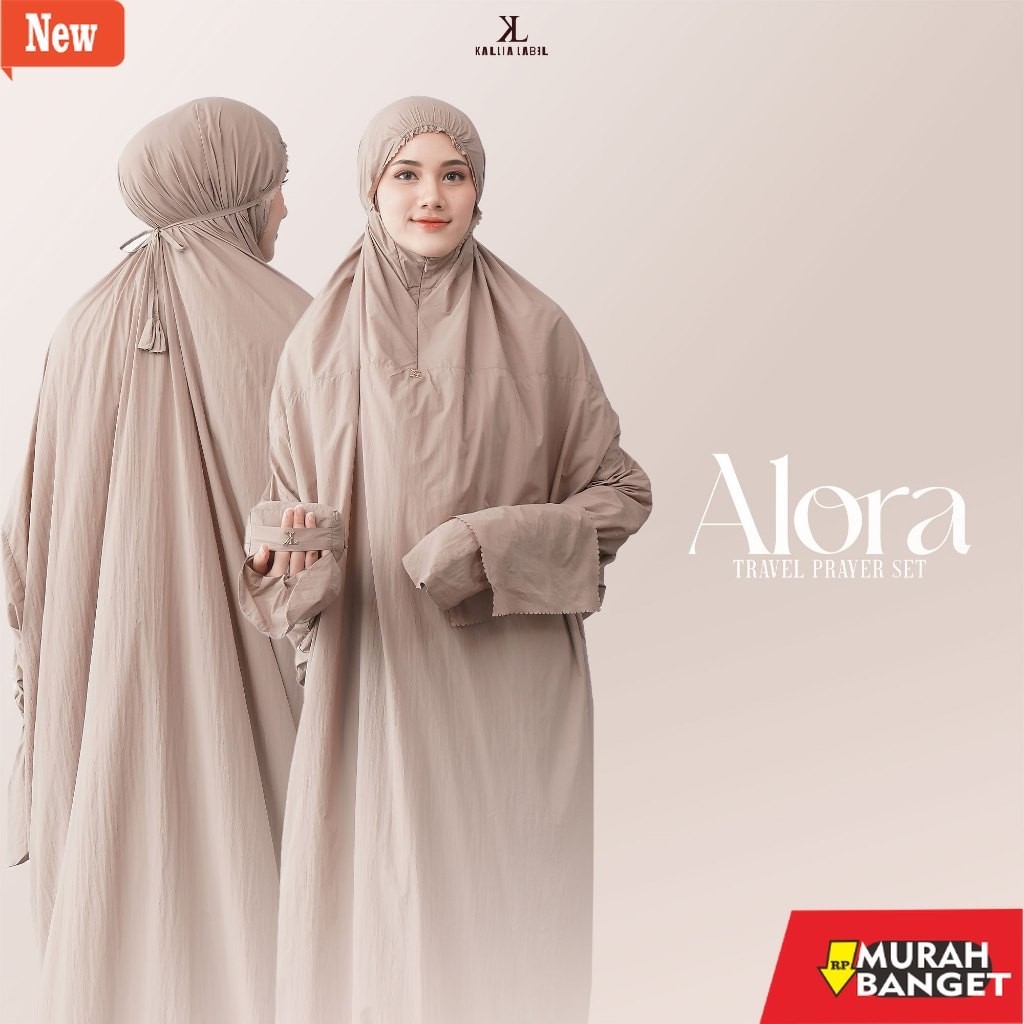 abaya shopee haul 2024 Kallia Label Alora Travel Prayer Set | Mukena Mini Travel Abaya | Packaging w