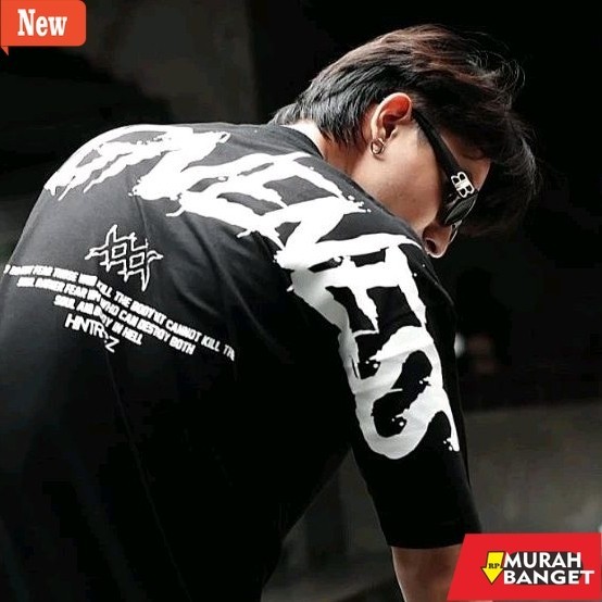 Kaus basic korea jumbo yg lagi viral- KAOS OVERSIZE PRIA HUNTERCUTZ FORGIVENESS WHITE INK
