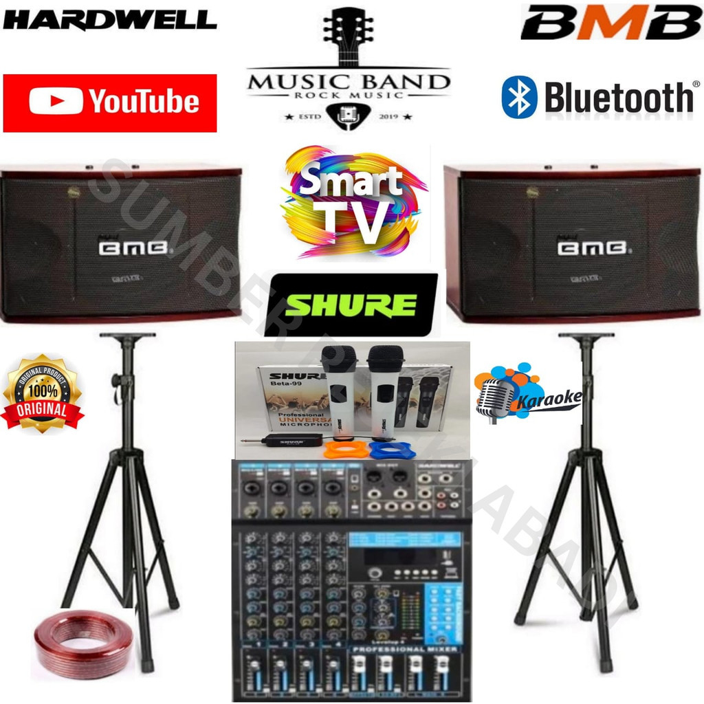 DISTRIBUTOR PAKET SOUND SYSTEM BMB 12 INCH POWER MIXER HARD WELL 4 CHANNEL