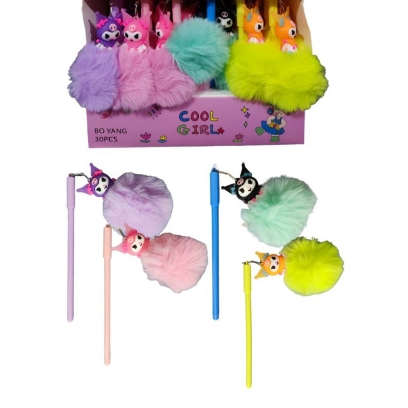 

PULPEN GANTUNGAN BULU GEL FANCY KUROMI 1PCS / BALPOINT VIRAL