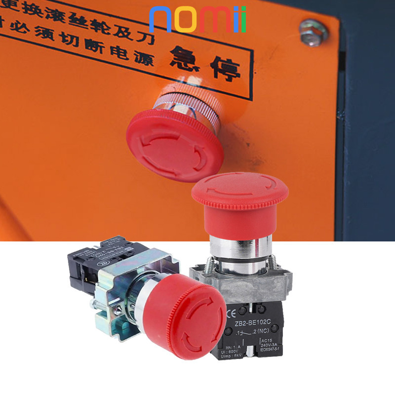 Tombol Emergency 40mm Emergency push button Logam Push Button