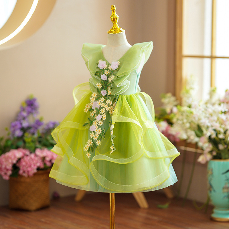 Girls' Dress, Princess Dress, Children's Light Luxury Fashion Show, Piano Performance Dress