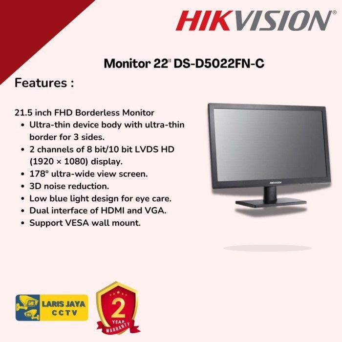 DS-D5022FN-C Monitor 22" Hikvision