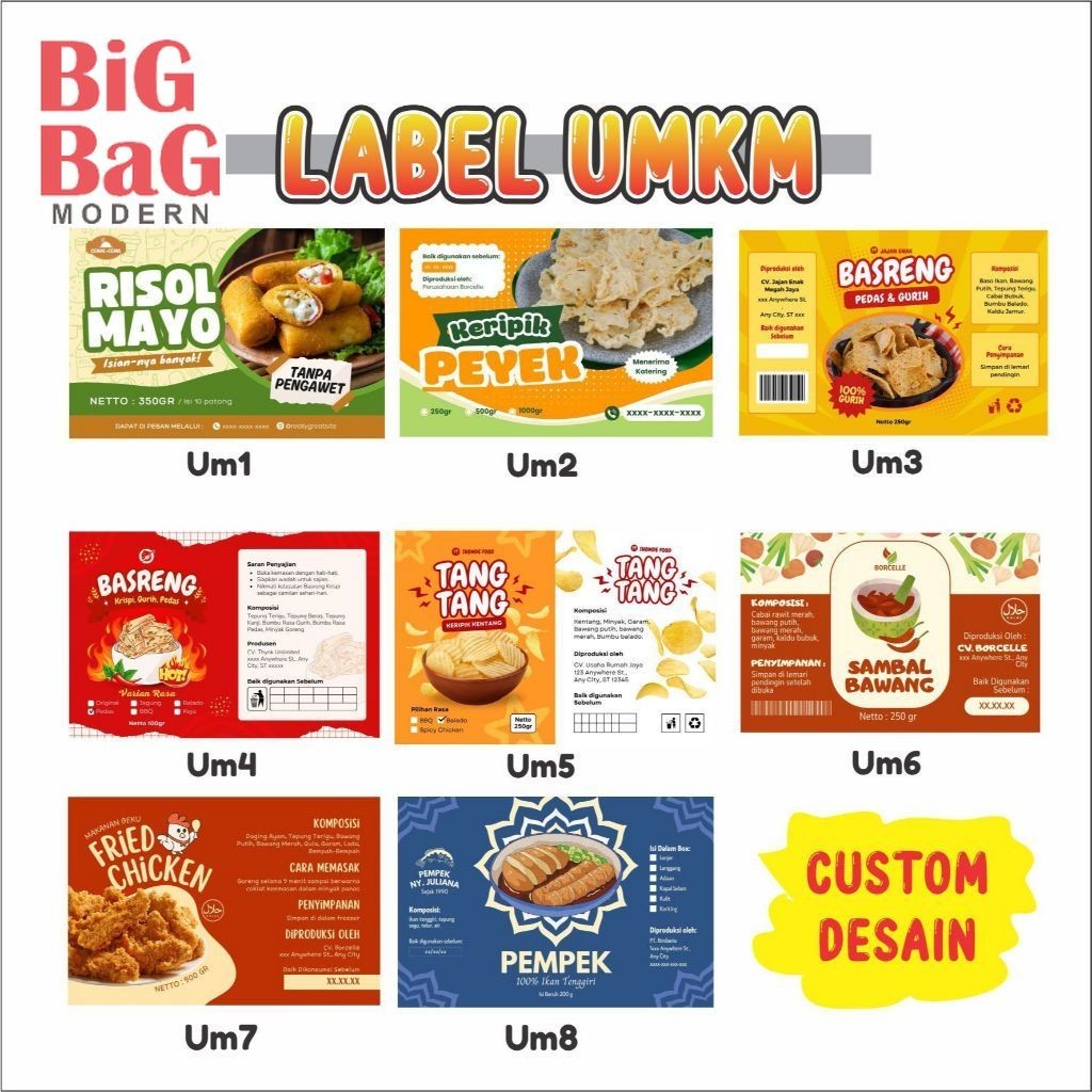 

BIGBAGPRINT- STIKER - Label Snack UMKM 6x9cm