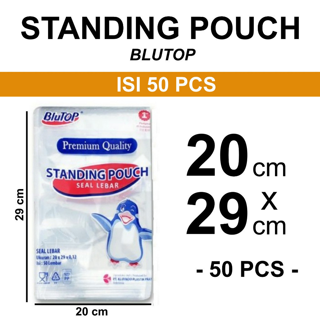 Norden - (ISI 50) STANDING POUCH 20x29 CM BLUTOP - Plastik STP Ziplock Zip Berdiri Zipper Medan