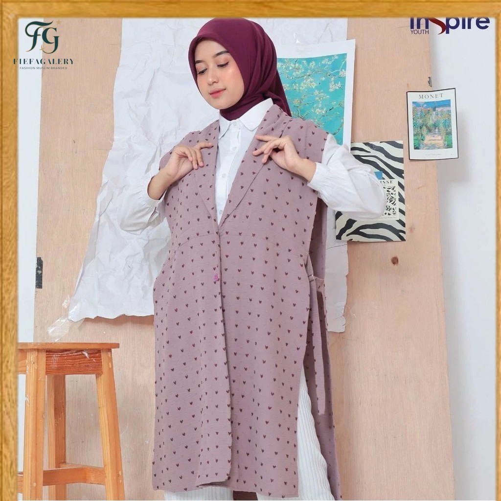 (Fg)NIBRAS Original/Io 005 by Nibras Kualitas Premium/Blazer Tanpa Lengan Wanita dewasa/Blazer Pende