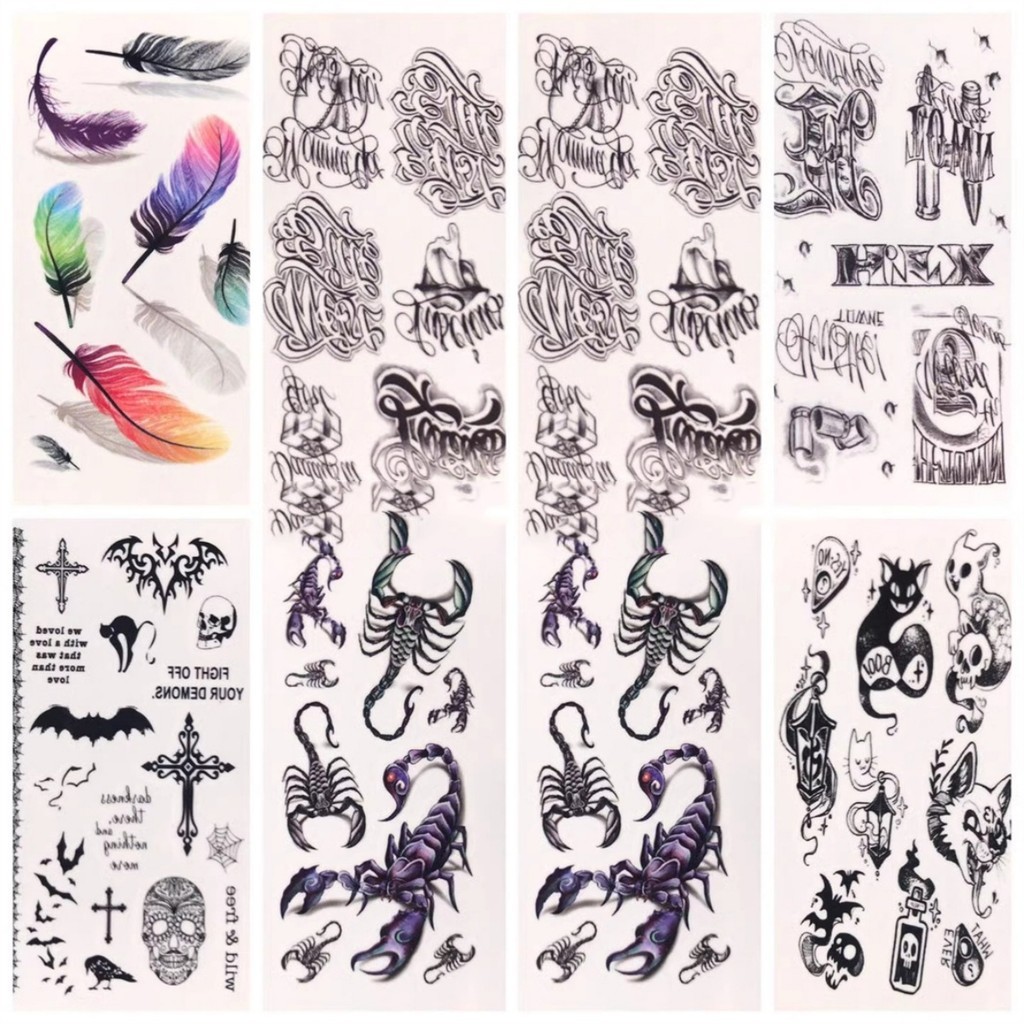 

1/6 Soldier Tattoo Stickers Water Stickers Fashionable Street Style Multiple Options Accessory For 12'' Action Figure Body Model