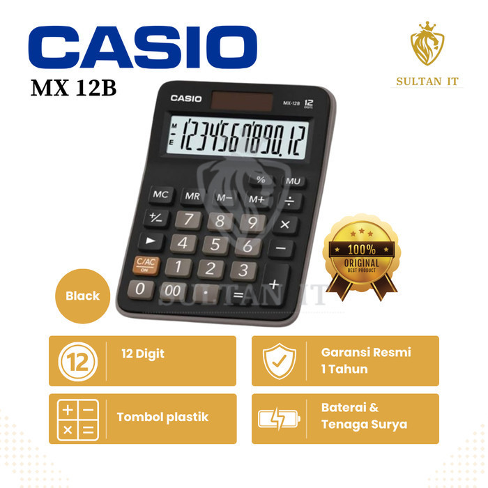 

Kalkulator Casio MX-12B Original - Hitam