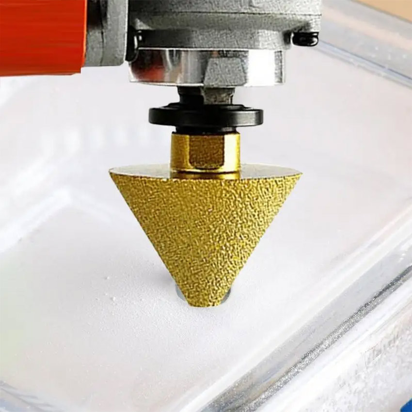 Mata CNC Router Diamond Chamfer Profil Batu Granit Marmer Nisan Kaca / Mata Profil Keramik Granit