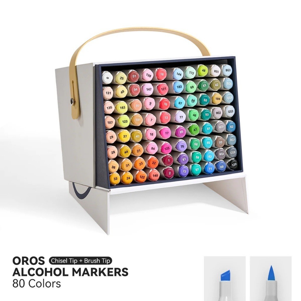 

ARRTX Oros 80 Colors Alcohol Brush Markers Set