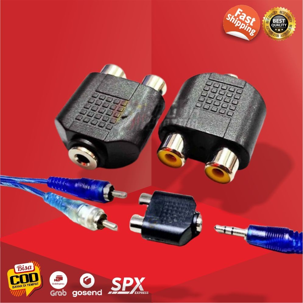 Aux RCA Female to Female 3.5mm Stereo Audio Konverter Jack Audio Converter AUX Adapter