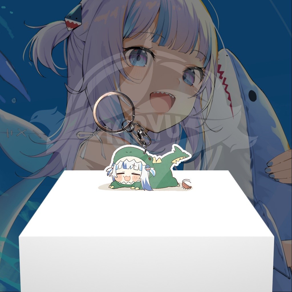 Gantungan Kunci Vtuber Gawr Gura - Ganci Akrilik - Keychain Acrylic
