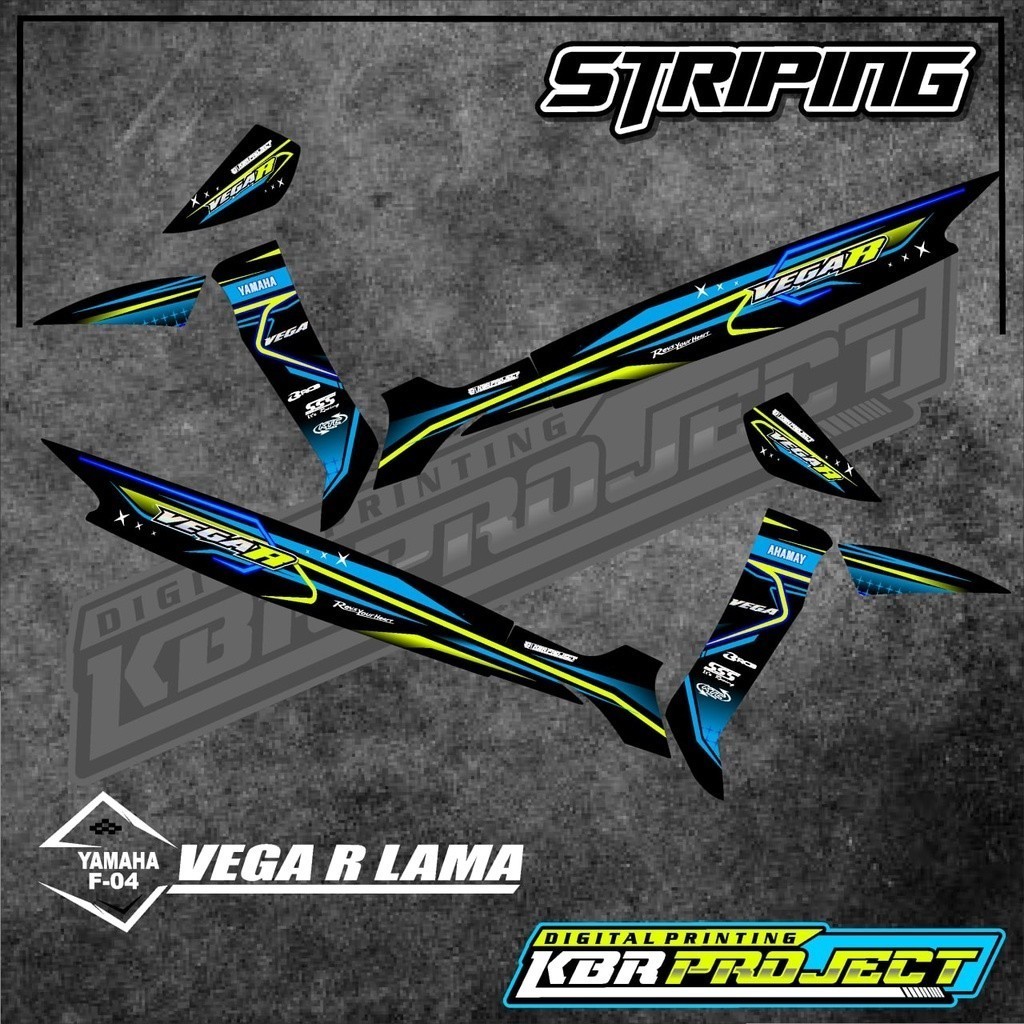 Stiker VEGA R striping VEGA R LAMA motor HONDA motor sticker