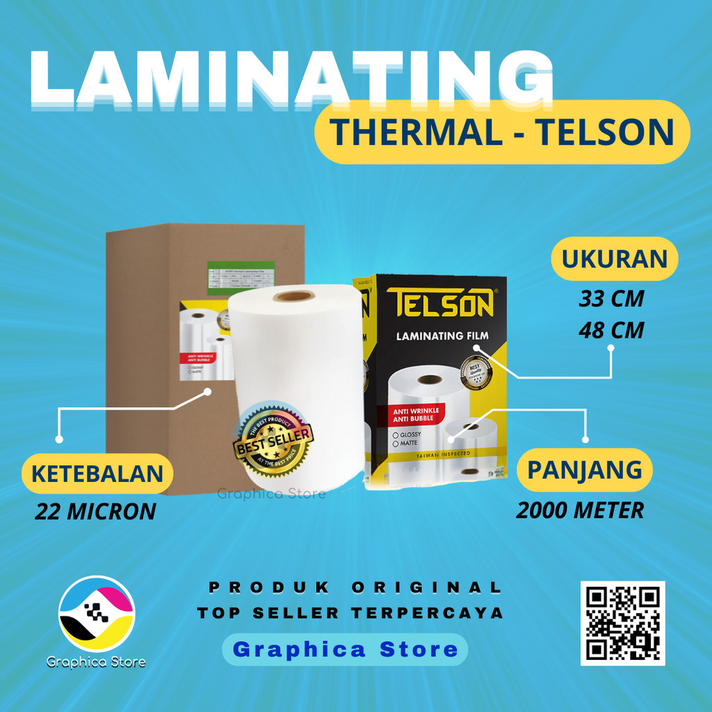 

Plastik Laminasi A3+ | Plastik Laminating Panas | Bahan Laminasi Roll TELSON