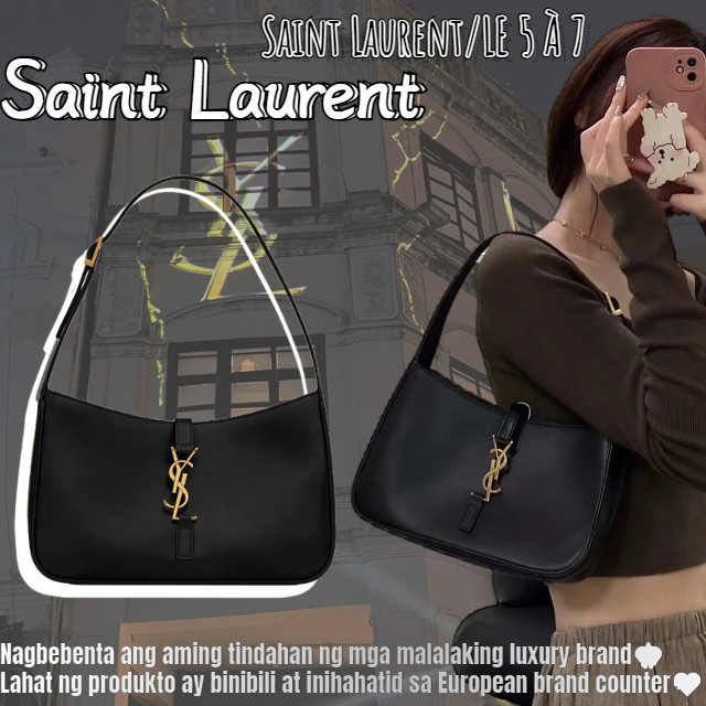 YSL/santo Laurent Saint Laurent/LE 5 TO 7 machines in leather with hobo bag/ladies bag/messenger bag