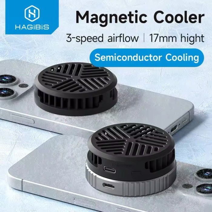 T2T HAGIBIS MAGNETIC PHONE COOLER FAN MOBILE PHONE RADIATOR PENDINGIN HP FOR IPHONE 15 Pro Max BLACK