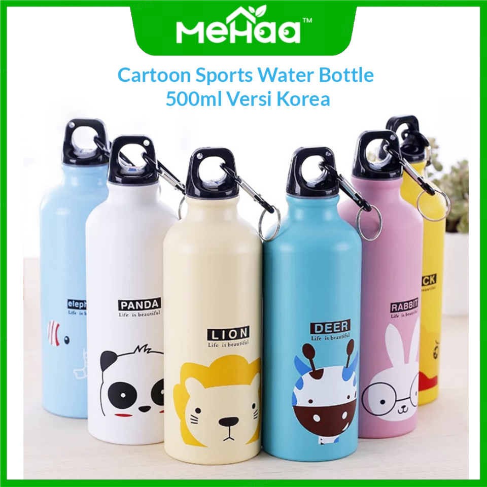Mehaa BOTOL MINUM KOREA KARTUN 500 ML TEMPAT BOTOL AIR MINUM ANAK KARAKTER HEWAN LUCU