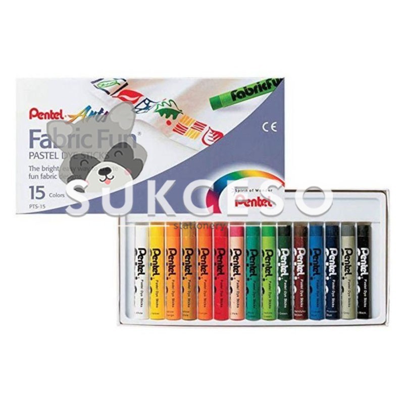 

Pentel Crayon Fabric Fun 15 Colors PTS15 Krayon Warna Untuk Bahan Kain