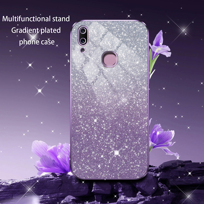 For Vivo Y95 Y93 Y91 1816 1817 1811 1814 1815 1807 Case Flash Powder Gradient Plating Back cover Sof