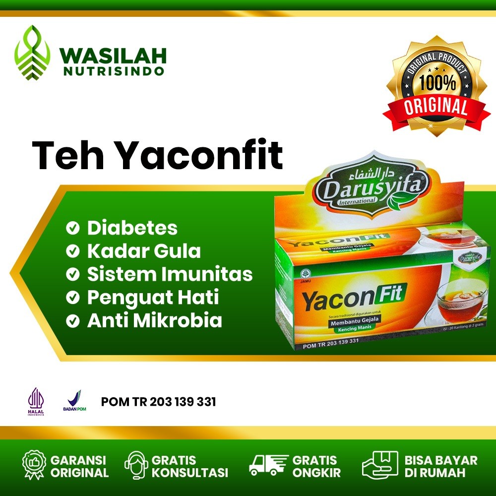 

Teh Insulin YACONFIT DARUSYIFA BPOM 20 kantong Teh Celup Daun Insulin Diabetes / Diabet / Obat Kencing manis )