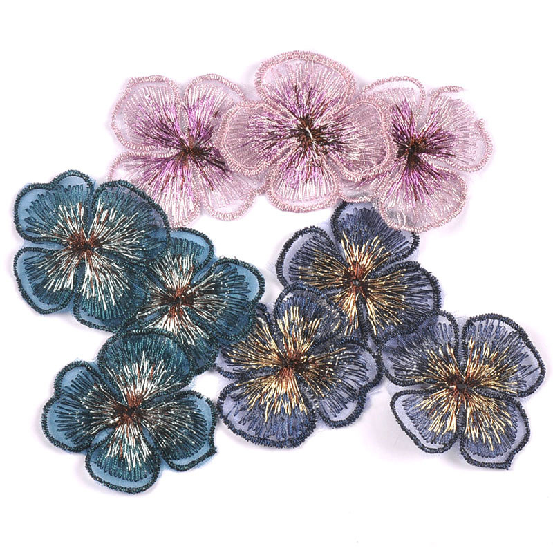 

20Pcs/Lot Flower Lace Patches For Hat Clothing Embroidery Mesh Appliques For Handmade Sewing Accessories Wedding Decor 57x47mm