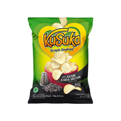 

Kusuka Keripik Singkong Ayam Lada Hitam 180G