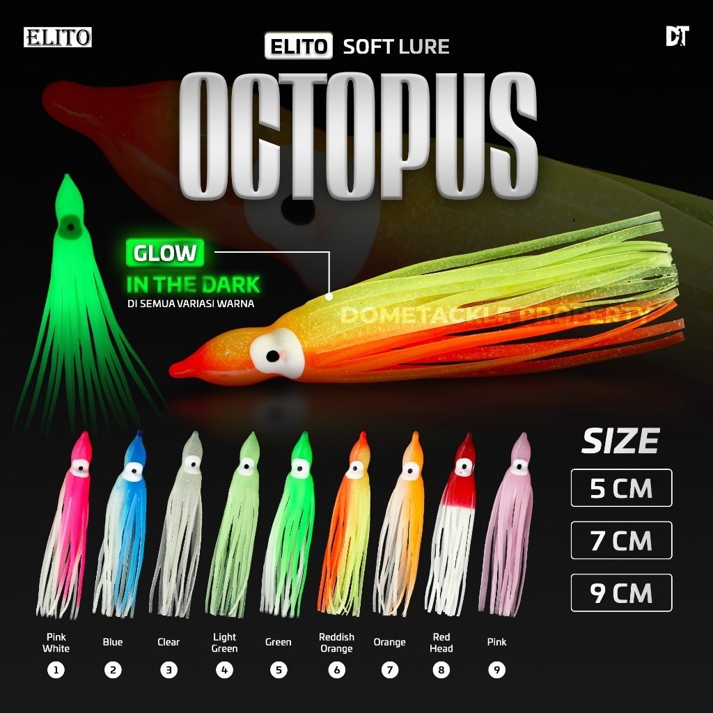 Markiman Umpan Cumi Karet Octopus Umpan Pancing Softlure Superstar Cumi Karet isi 5 | Size 5 7 9