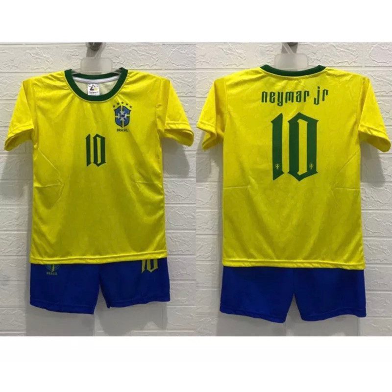 setelan jersey anak brazil neymar home world cup