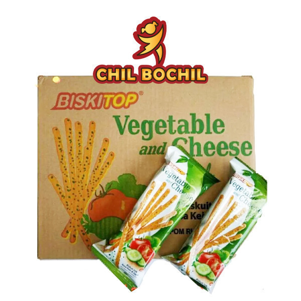 

[PER DUS/ISI 40] BISKITOP BISKUIT STIK ISI 40 PCS - BISKITOP BISKUIT RASA SAYURAN DAN KEJU PER DUS - CHIL BOCHIL