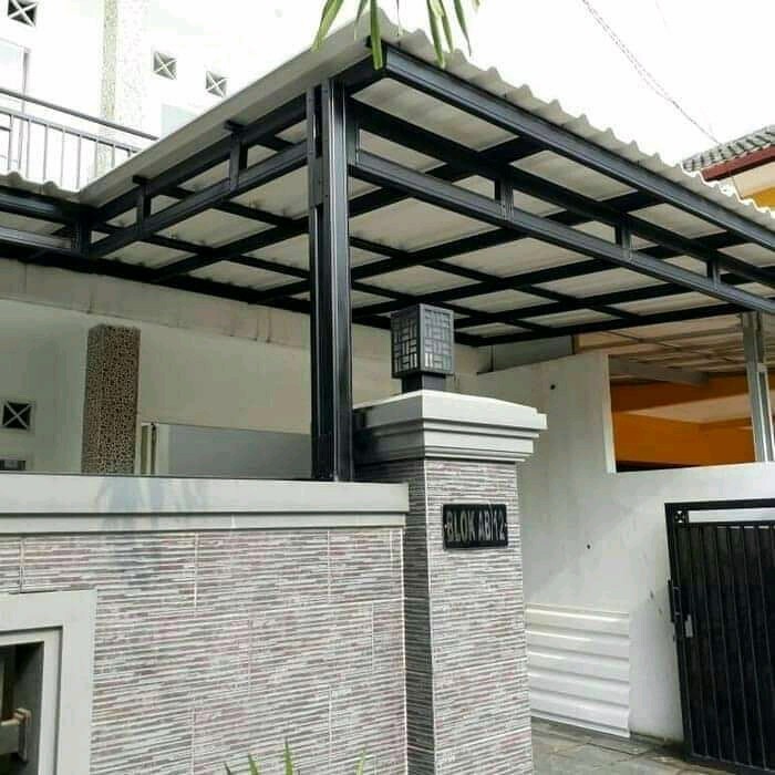 kanopi besi hollow atap alderon minimalis bogor depok tangerang