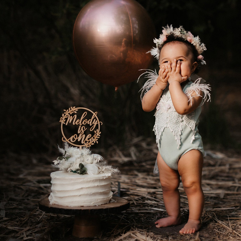 Custom First Birthday Cake Topper Floral Cake Topper 1st Birthday Cake Topper One Cake Topper Person