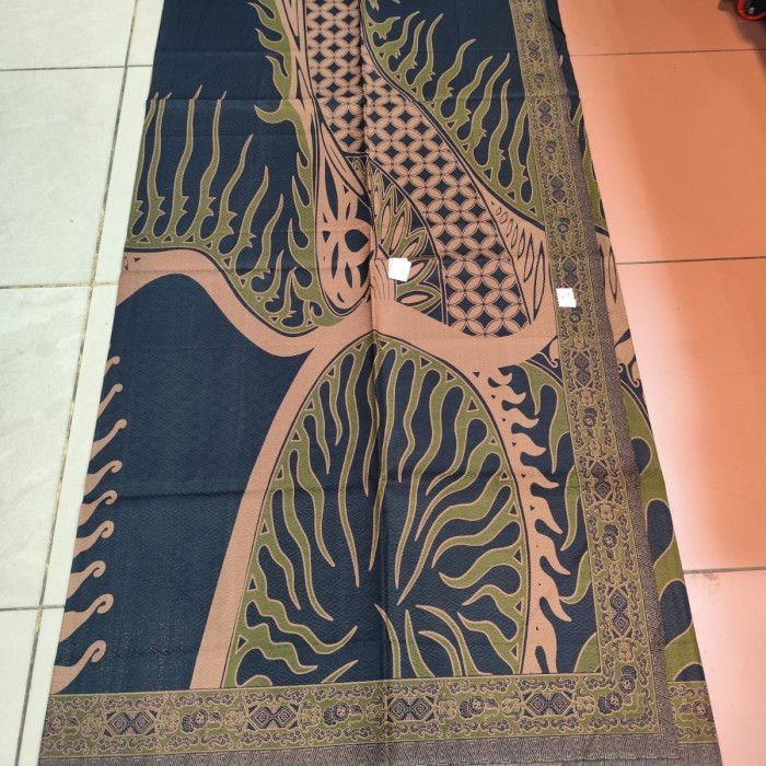 kain batik dobby motif abstrak warna hijau