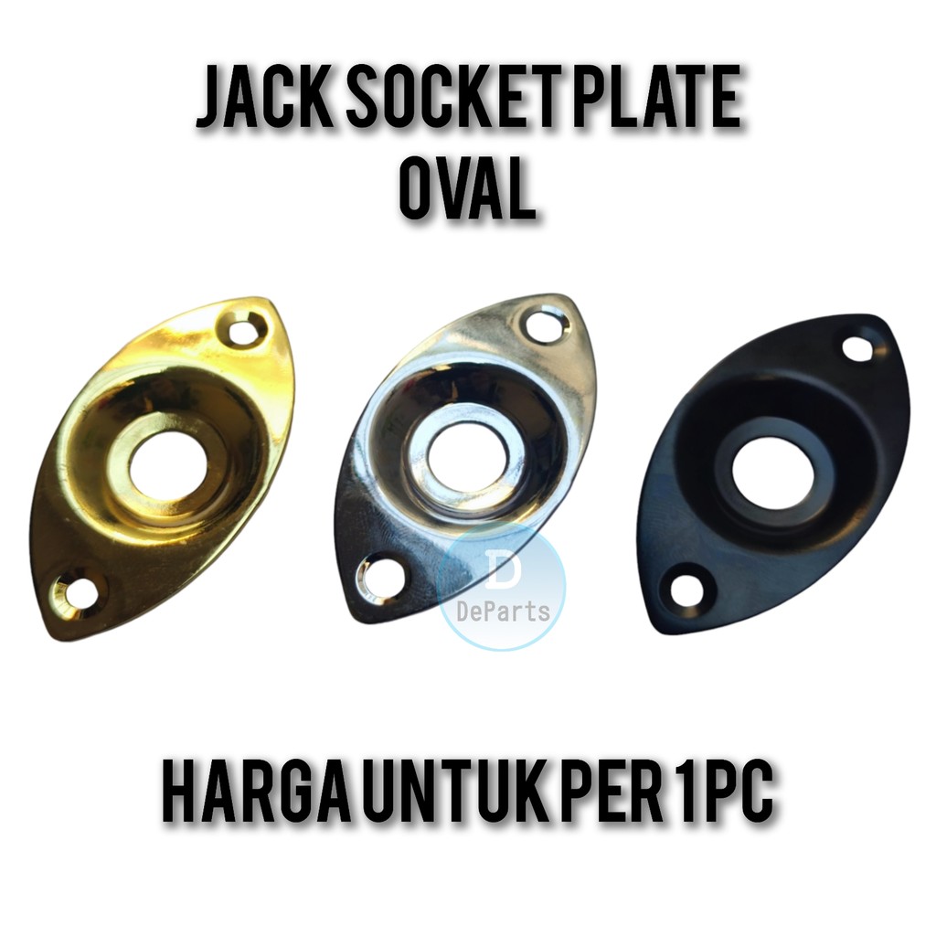 Jack Plate oval socket female output untuk gitar dan bass