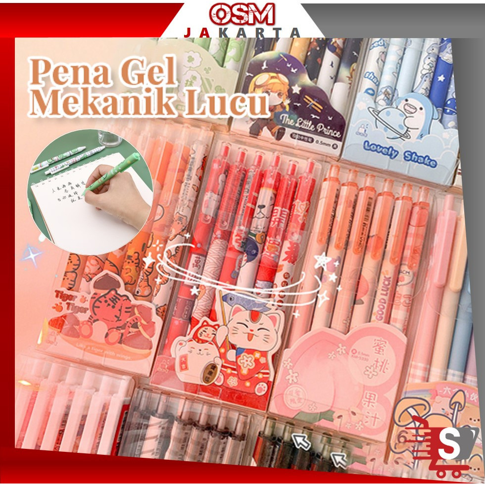 

OSM JKT S5809 Pulpen Gel Mekanik Lucu Karakter / Set Pulpen Gel 6 Pcs / Ballpoint Mekanik Pulpen Set Isi 6 PCS / Pulpen Gel Lucu