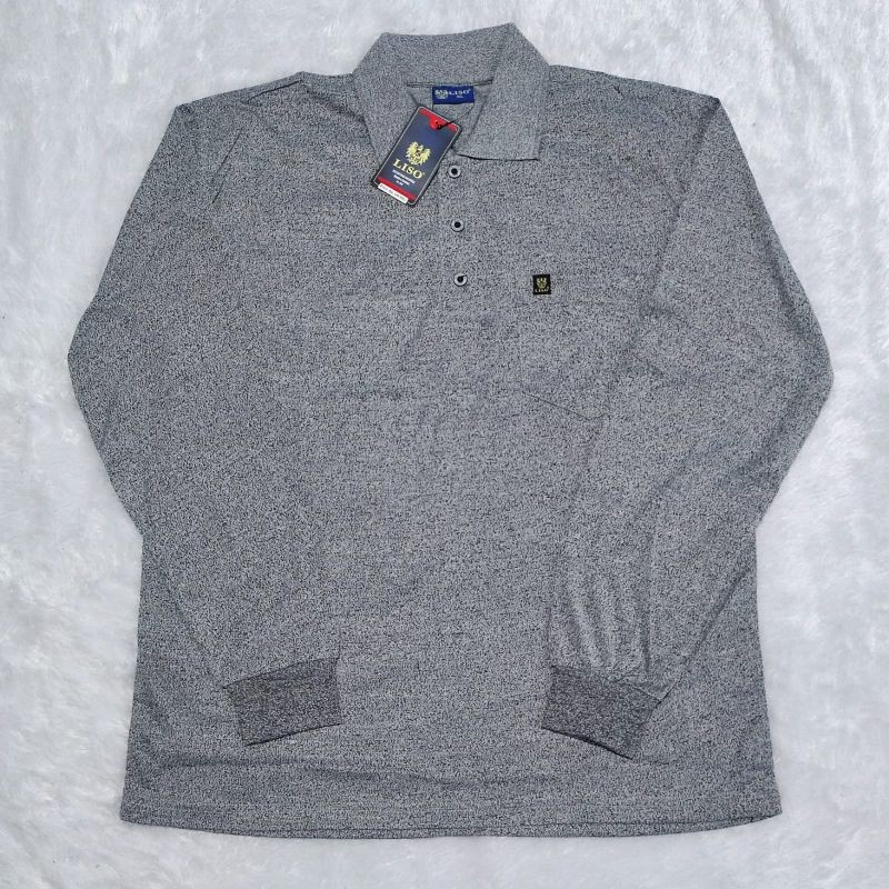 Kaos Kerah Polos Saku Twins Lengan Panjang