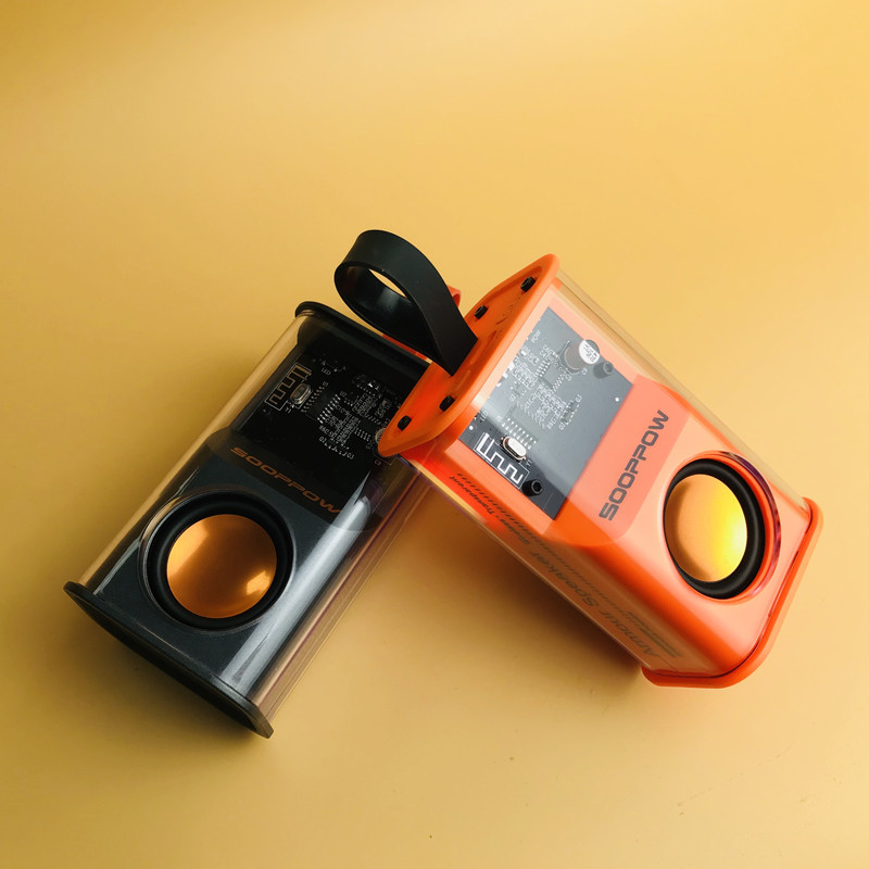 Sooppow Transparent Bluetooth Speaker Flash LED RGB Light Armour Speaker Subwoofer Portable Computer