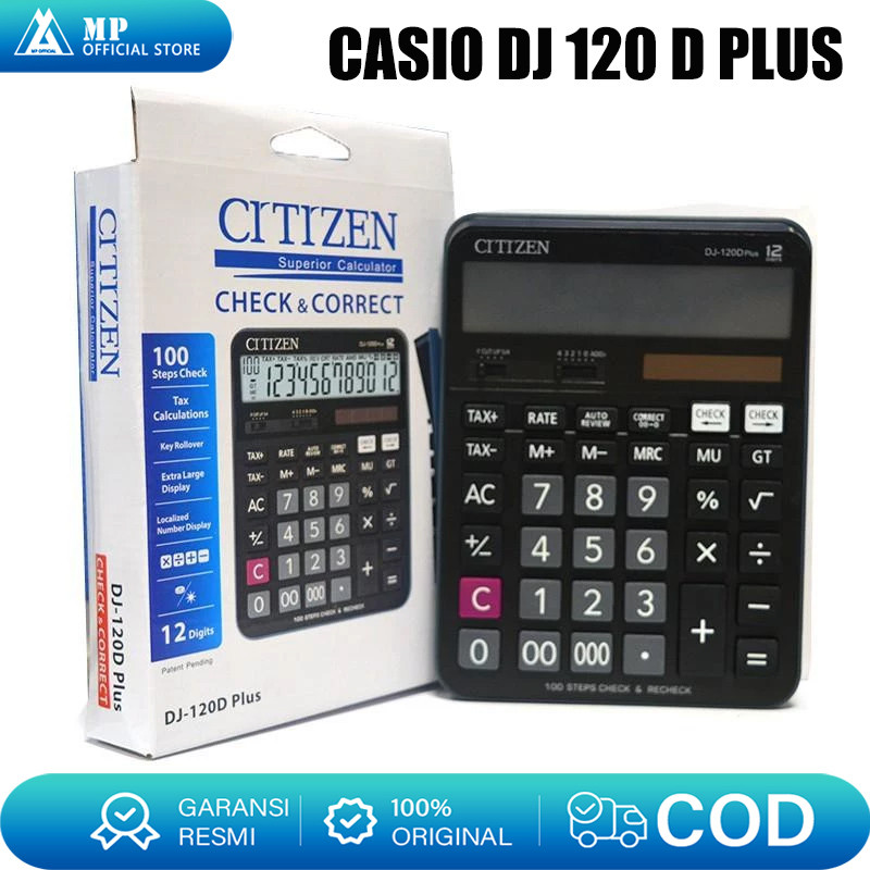 

Kalkulator CASIO DJ-120 D Plus 12 Digit/Kalkulator Scientific Casio MJ-120D PLUS Office Desktop 300 Steps Check Correct Series Calculator 12 Digits