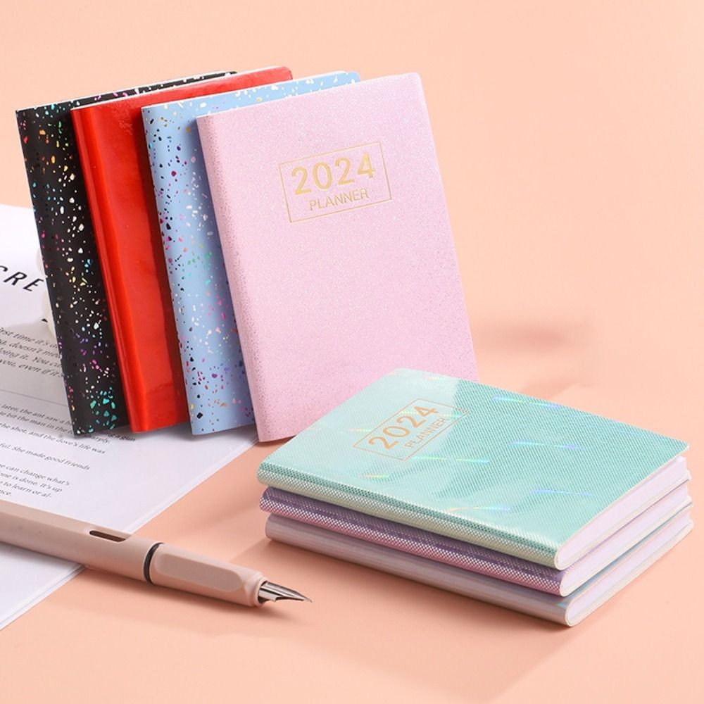 

2024 A7 Mini Portable Agenda Book Diary Weekly Planner Notebooks To Do List English Notepad With Calendar School Office Supplies