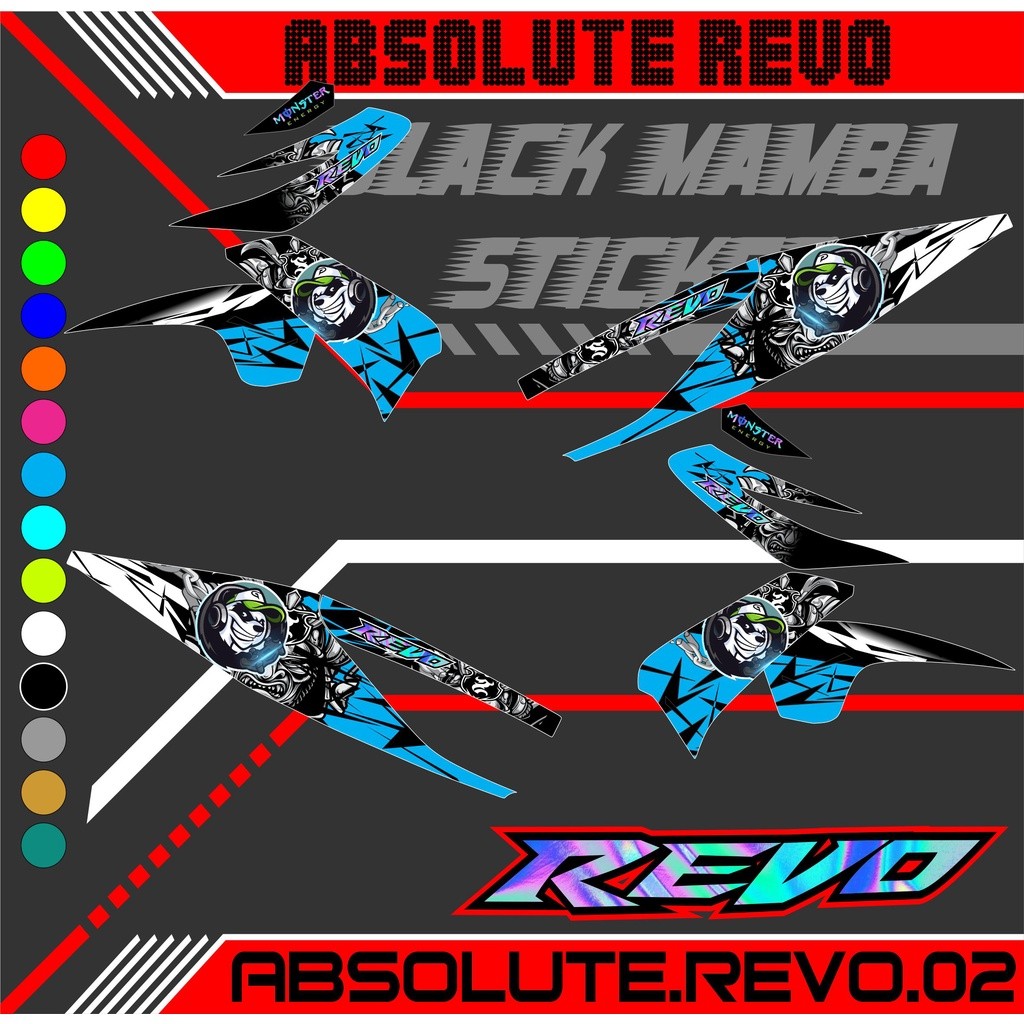 Striping Sticker Revo Absolute - Stiker Lis Variasi Revo 2010-2013 Desain Motif 02