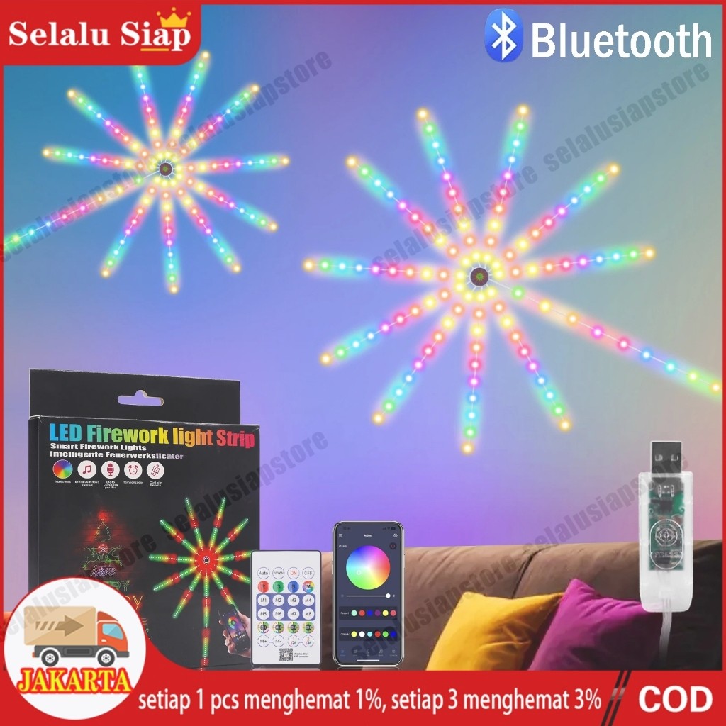 LAMPU LED STRIP MODEL KEMBANG API / ROCKWARE FIREWORK LED MAGIC COLOR LAMP / LAMPU STRIP KEMBANG API