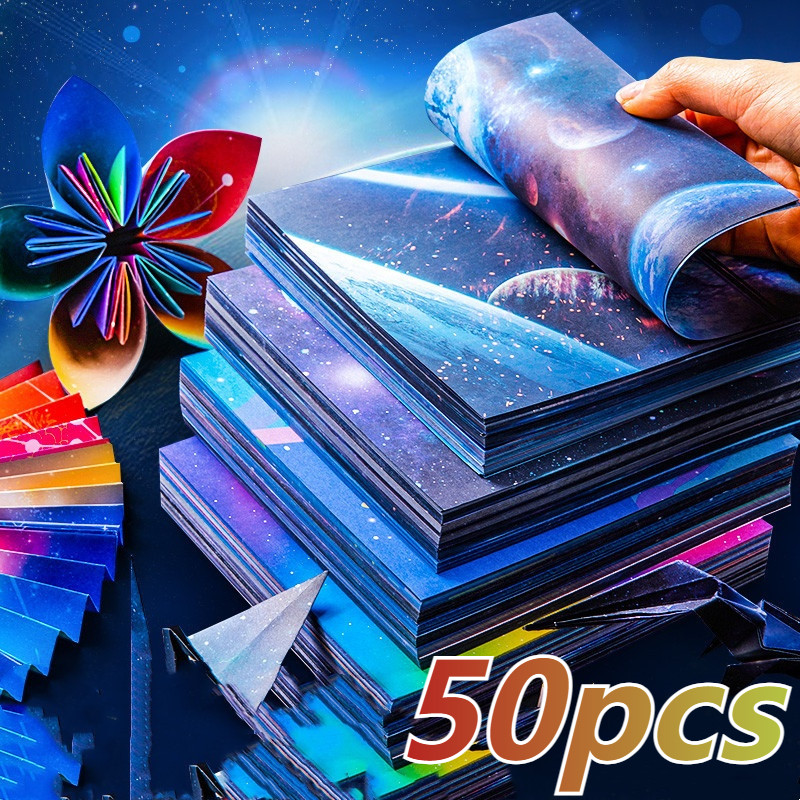 

50pcs Creative Square Star Sky Constellations Origami Paper Kid DIY Handmade Double-sided Coloring Fold Craft Paper Art Gift
